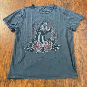 Vintage 90s y2k Ed Hardy grey graphic tshirt.